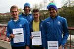 v.l. Ohmayer-Olsowski-Bolg, hinten Ranglisten Trainer Andreas Gierl KSA